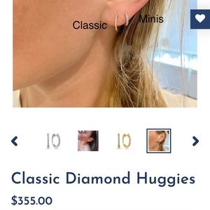Lindsey Leigh Classic 14k Diamond Huggies- brand new, never worn